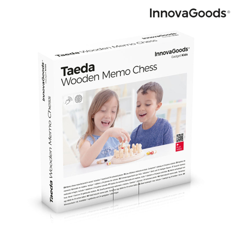 Houten Memory Schaken Taeda InnovaGoods 26 Onderdelen