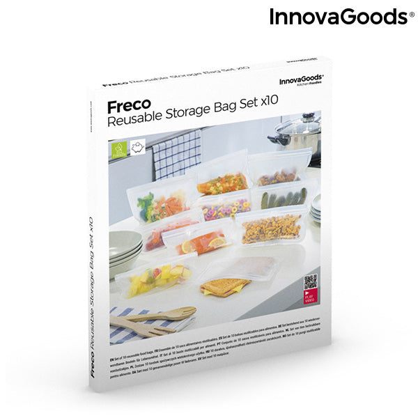 Set van herbruikbare zakjes voor voedingsmiddelen Freco InnovaGoods 10 Onderdelen