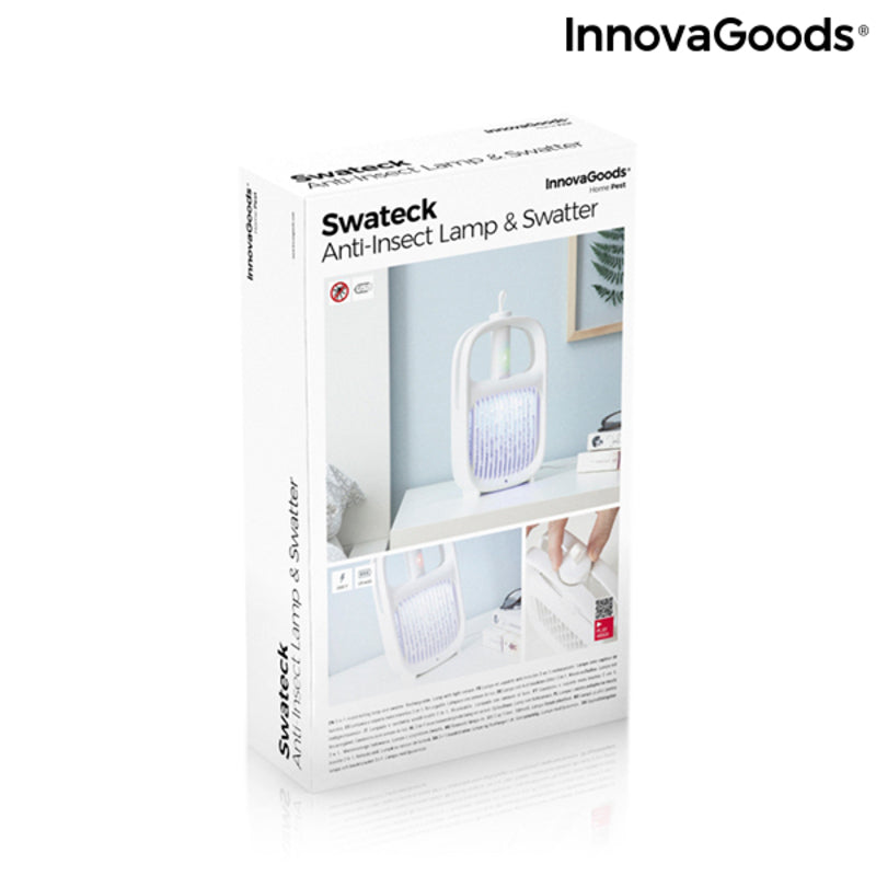 2-in-1 oplaadbare anti-muggenlamp en insectdodend racket Swateck InnovaGoods