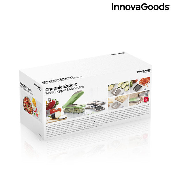 7-in-1 groentesnijder, rasp en mandoline met recepten en accessoires Choppie Expert InnovaGoods