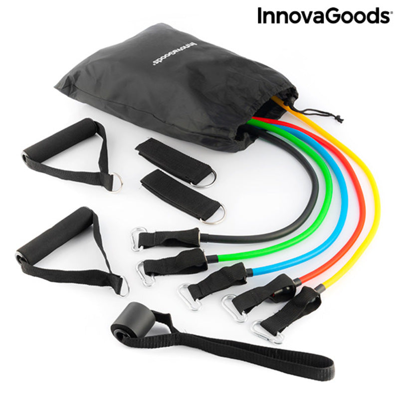 Set van weerstandsbanden met accessoires en oefeningengids Rebainer InnovaGoods 5 Stuks