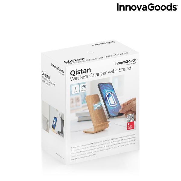 Houteffect draadloze oplader met standaard Qistan InnovaGoods