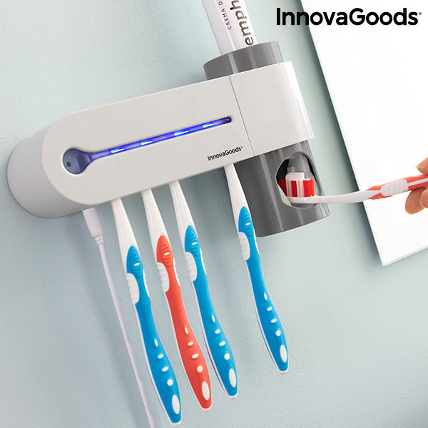 UV tandenborstelsterilisator met standaard en tandpastadispenser Smiluv InnovaGoods