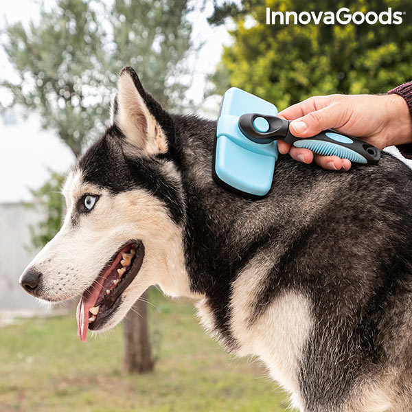 Reinigingsborstel voor huisdieren met intrekbare borstelharen Groombot InnovaGoods