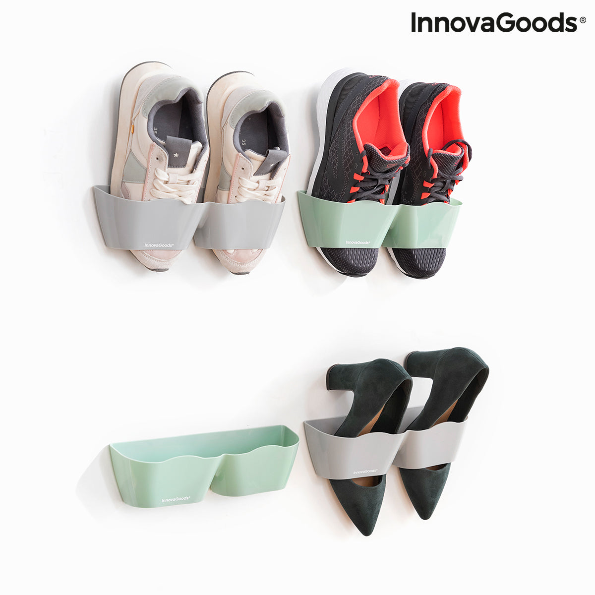 Zelfklevende schoenenrekken Shohold InnovaGoods Pakket van 4 stuks