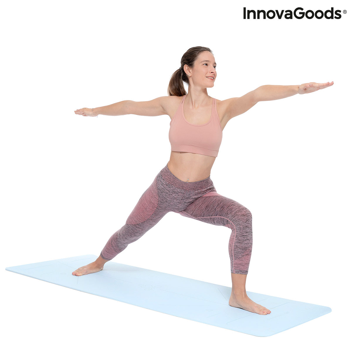 Anti-slip Yogamat met Positielijnen en Oefengids Asamat InnovaGoods