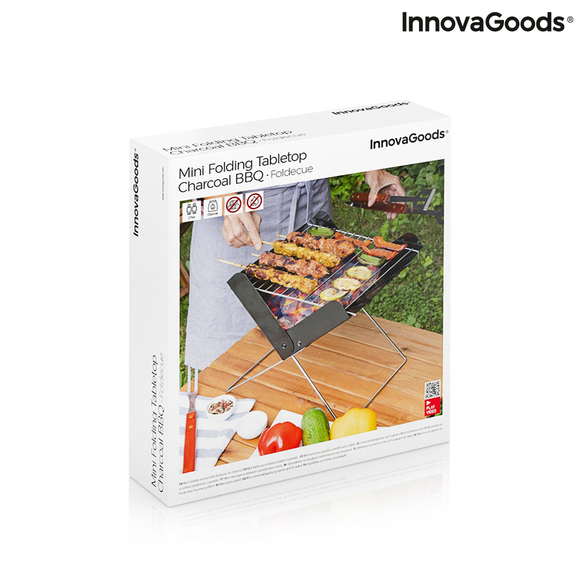 Mini-barbecue Pliable Portable pour Charbon Foldecue InnovaGoods