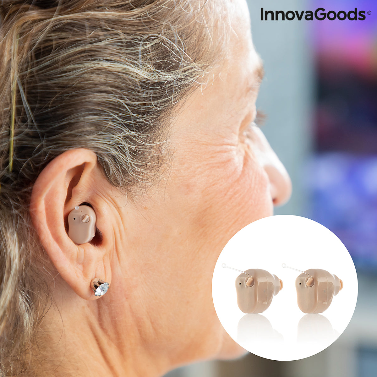 In-het-oor geluidsversterker met toebehoren Hearzy InnovaGoods 2 Stuks