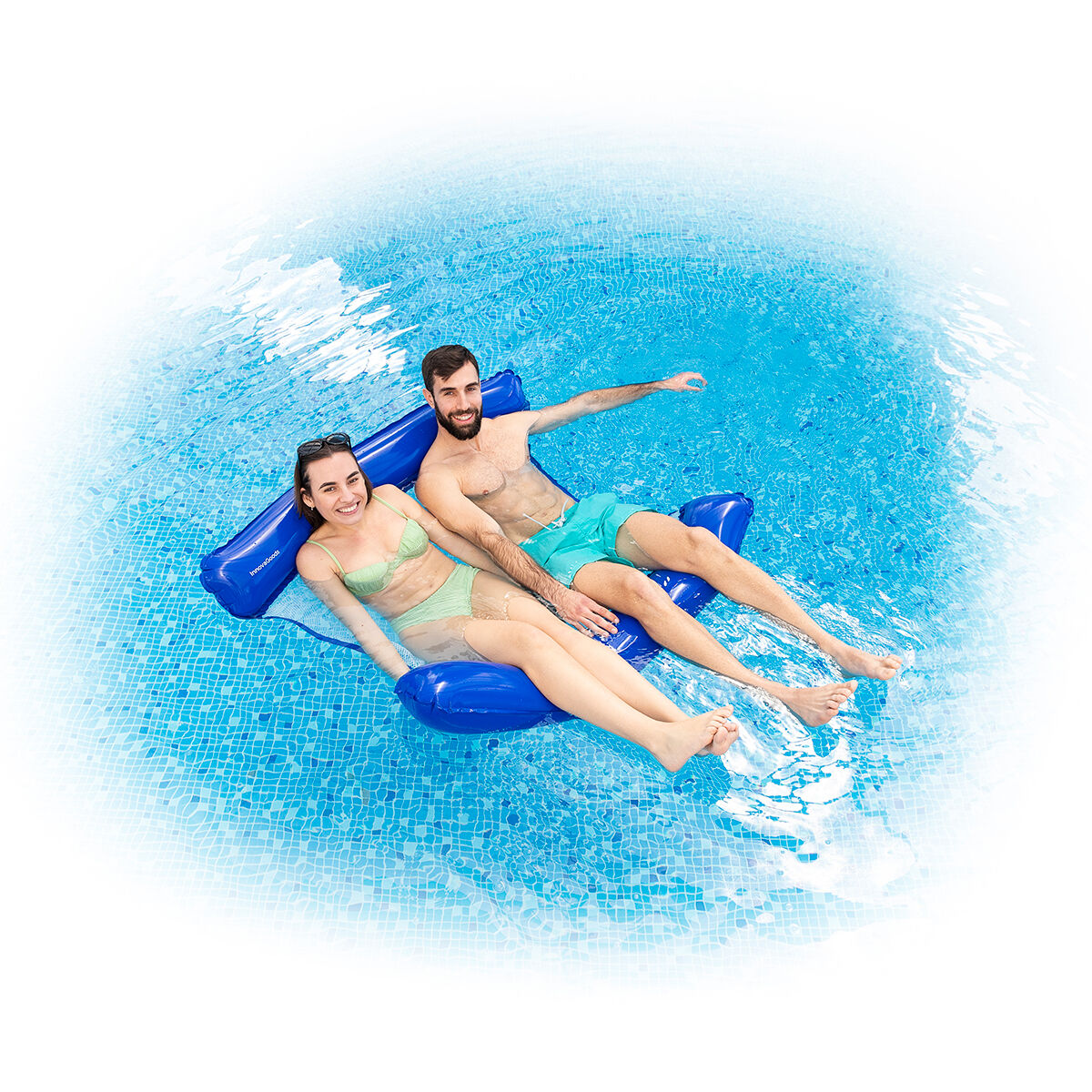 Dubbele drijvende waterhangmat voor in het zwembad Twolok InnovaGoods