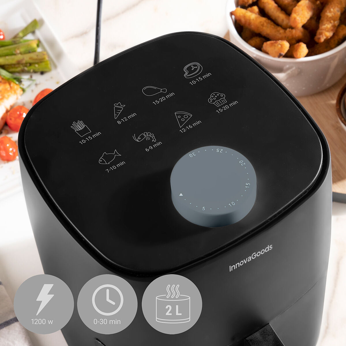 Air Fryer InnovaGoods Fryinn Lite 2000 Black 1200 W 2 L