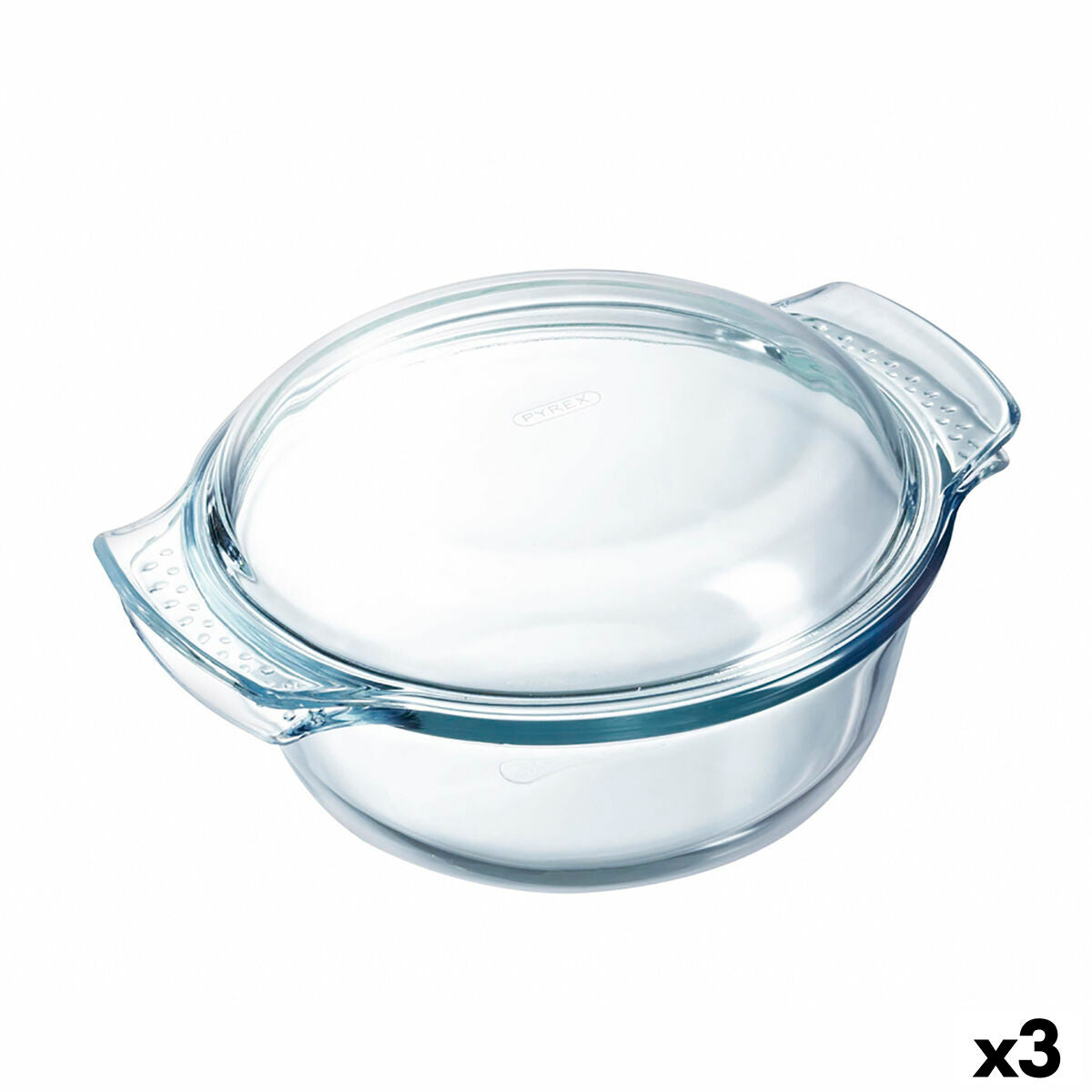 Ovenschaal Pyrex Classic Vidrio Met deksel Transparant Glas 33 x 26 x 12 cm (3 Stuks)