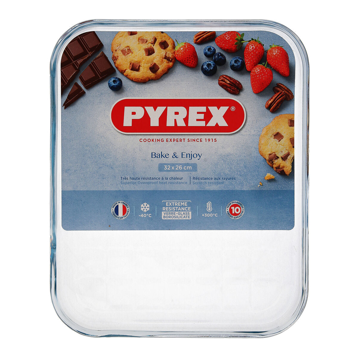 Oven Mould Pyrex Classic Vidrio Plat Transparant Glas 33 x 27 x 2 cm (6 Stuks)