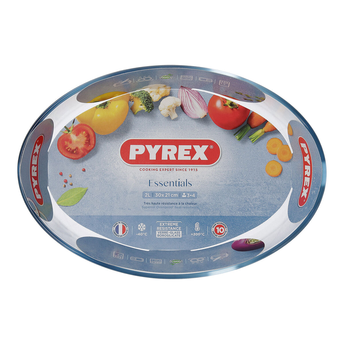 Ovenschaal Pyrex Classic Ovaalvormig 30 x 21 x 7 cm Transparant Glas (4 Stuks)