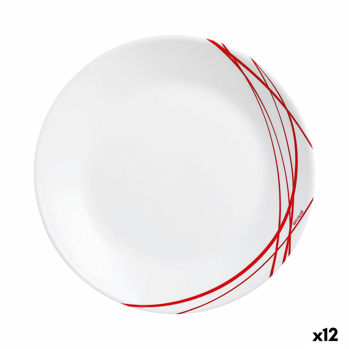 Dessertbord Arcopal Domitille Rojo Tweekleurig Glas Ø 18 cm (12 Stuks)