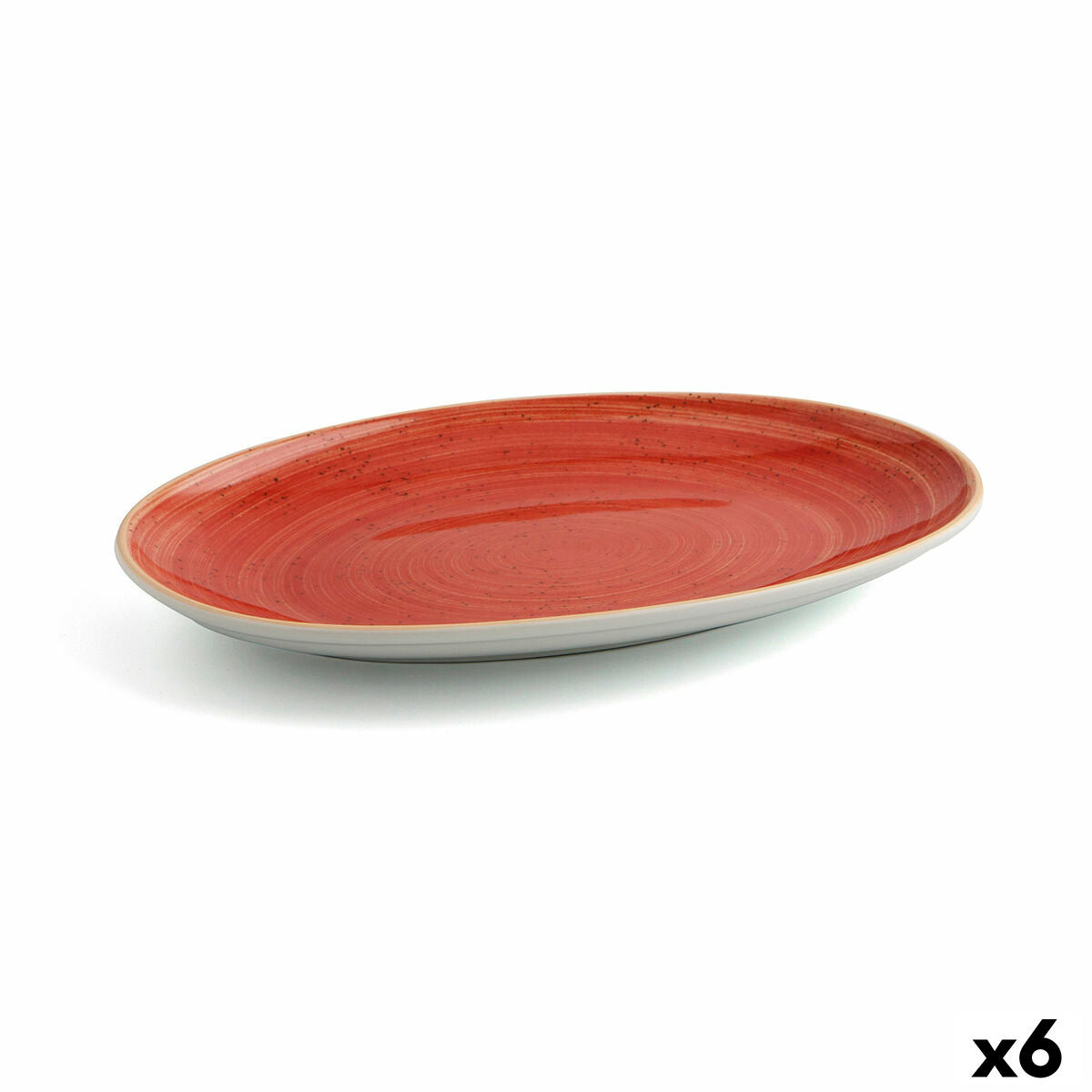 Serveerschaal Ariane Terra Ovalen Keramisch Rood (Ø 32 cm) (6 Stuks)