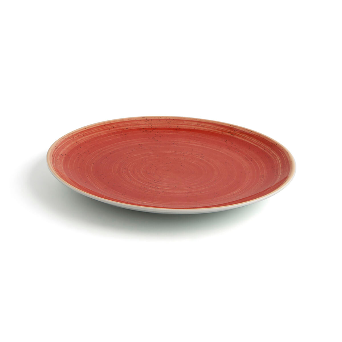 Flat Plate Ariane Terra Red Ceramic Ø 21 cm (12 Units)