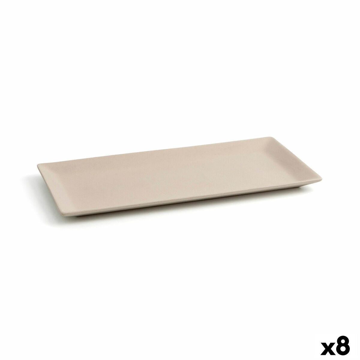 Snackdienblad Quid Mineral Keramisch Beige (15 x 30 cm) (8 Stuks)