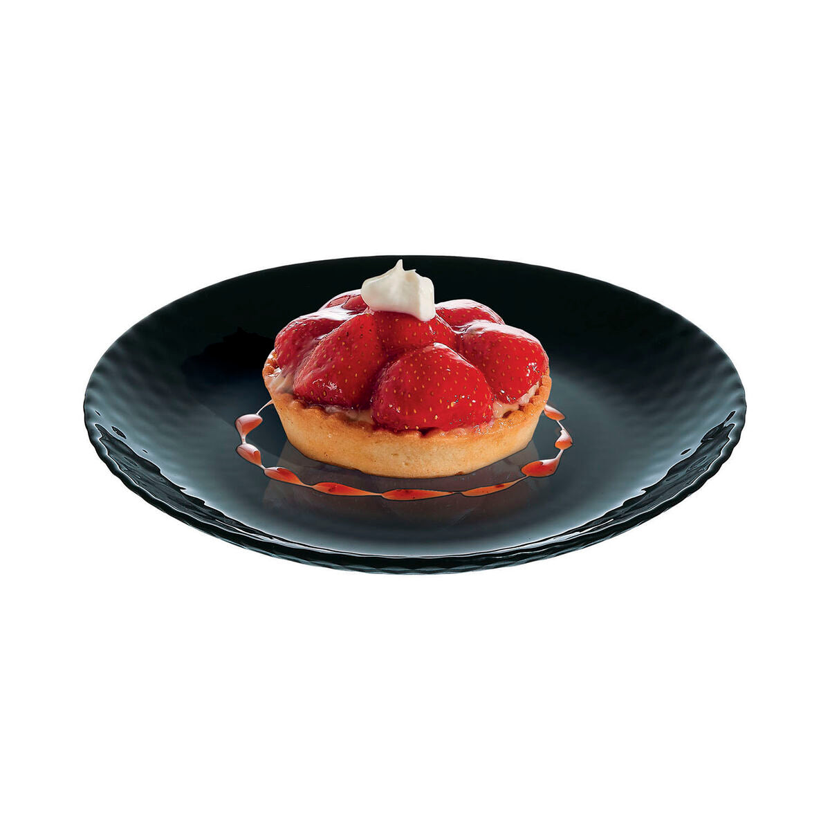 Dessertbord Luminarc Pampille Noir Zwart Glas 19 cm (24 Stuks)