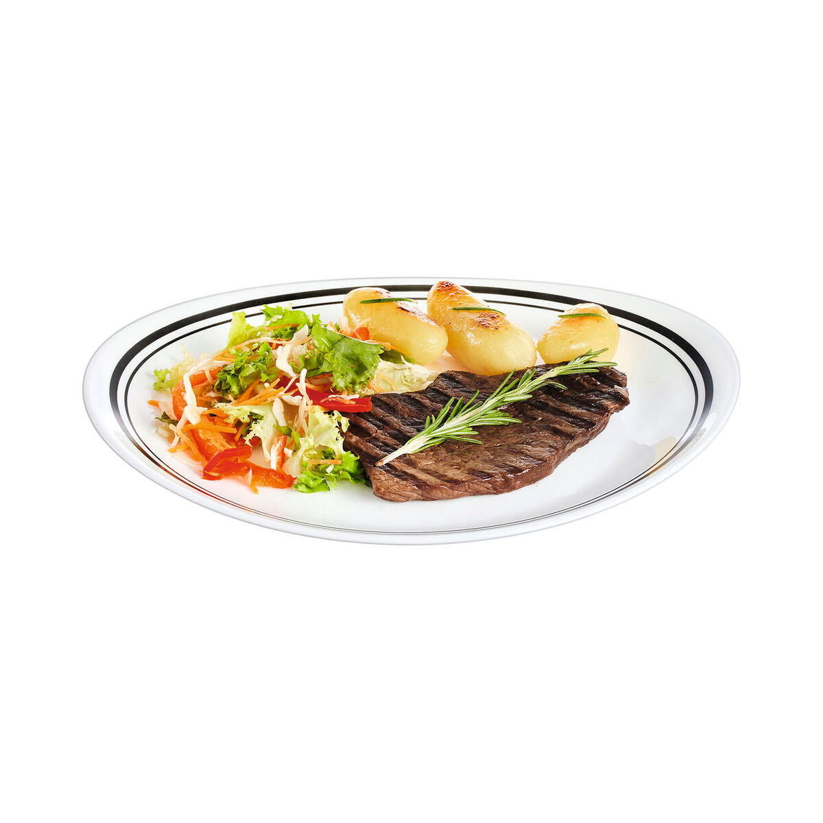 Assiette plate Luminarc Friends Time Bistr Blanc/Noir verre Ø 30 cm Viande (12 Unités)