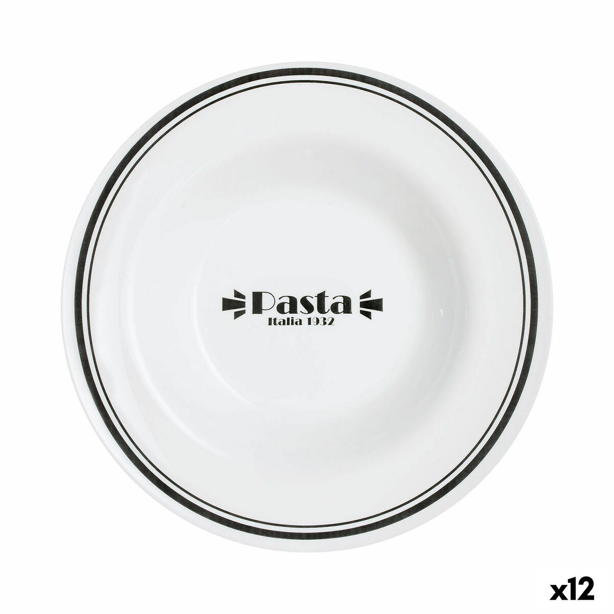 Assiette à pâtes Luminarc Friends Time Bistro Blanc/Noir verre 28,5 cm (12 Unités)