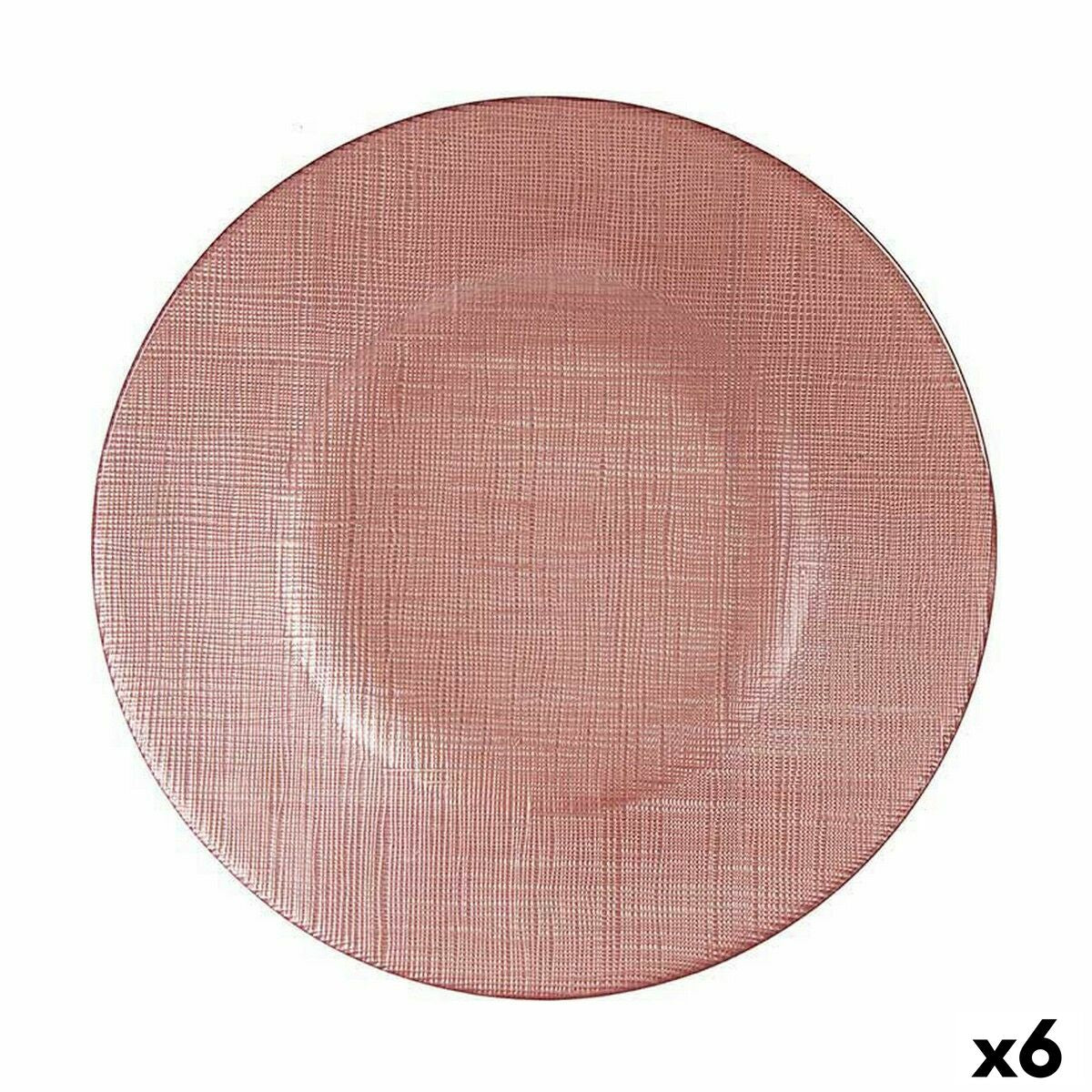 Flat plate Pink Glass 6 Units (21 x 2 x 21 cm)