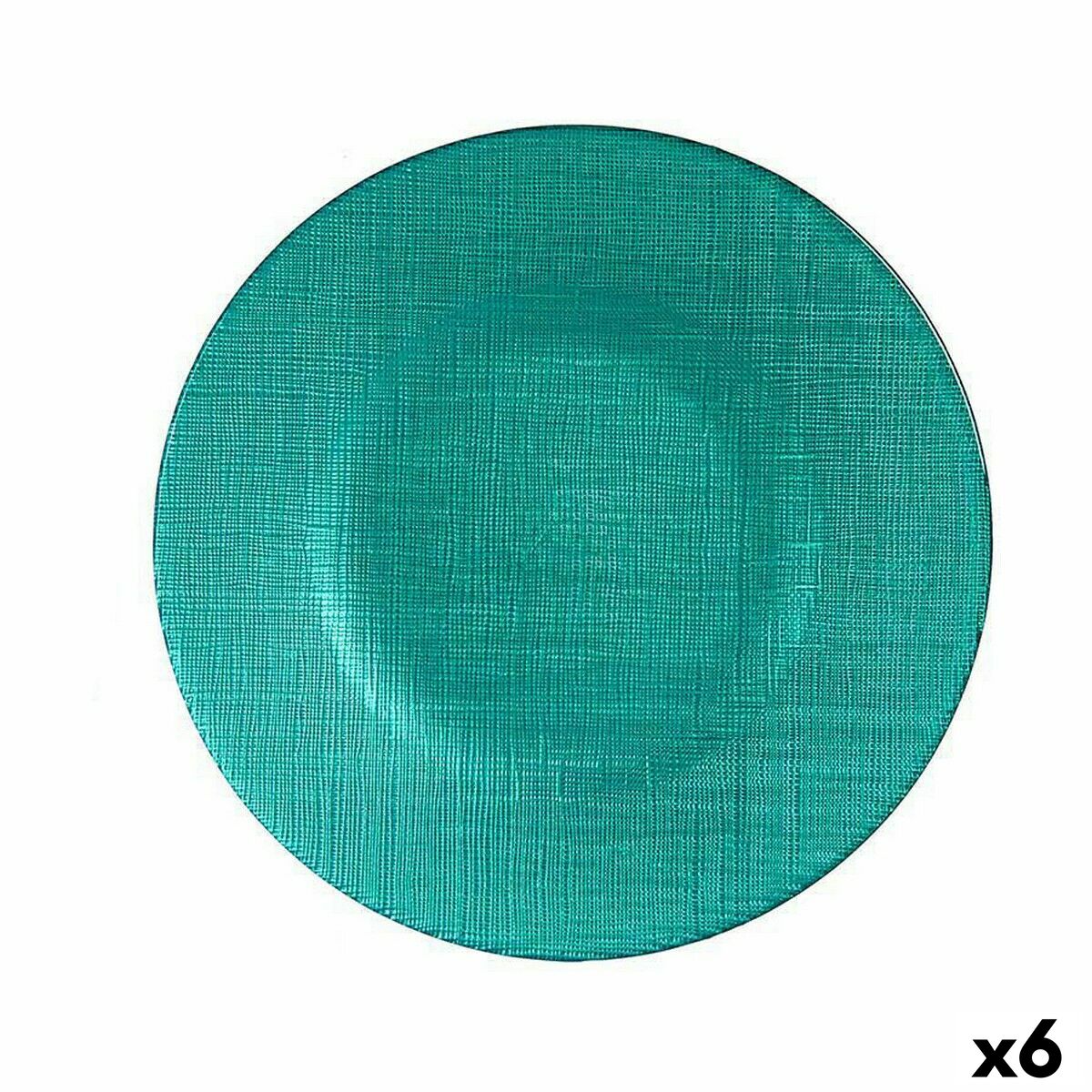 Flat plate Turquoise Glass 6 Units (21 x 2 x 21 cm)