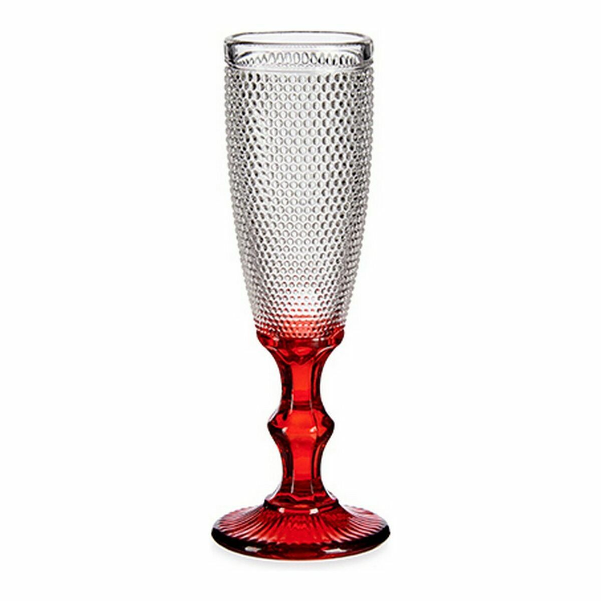 Champagneglas Rood Transparant Punten Glas 6 Stuks (180 ml)