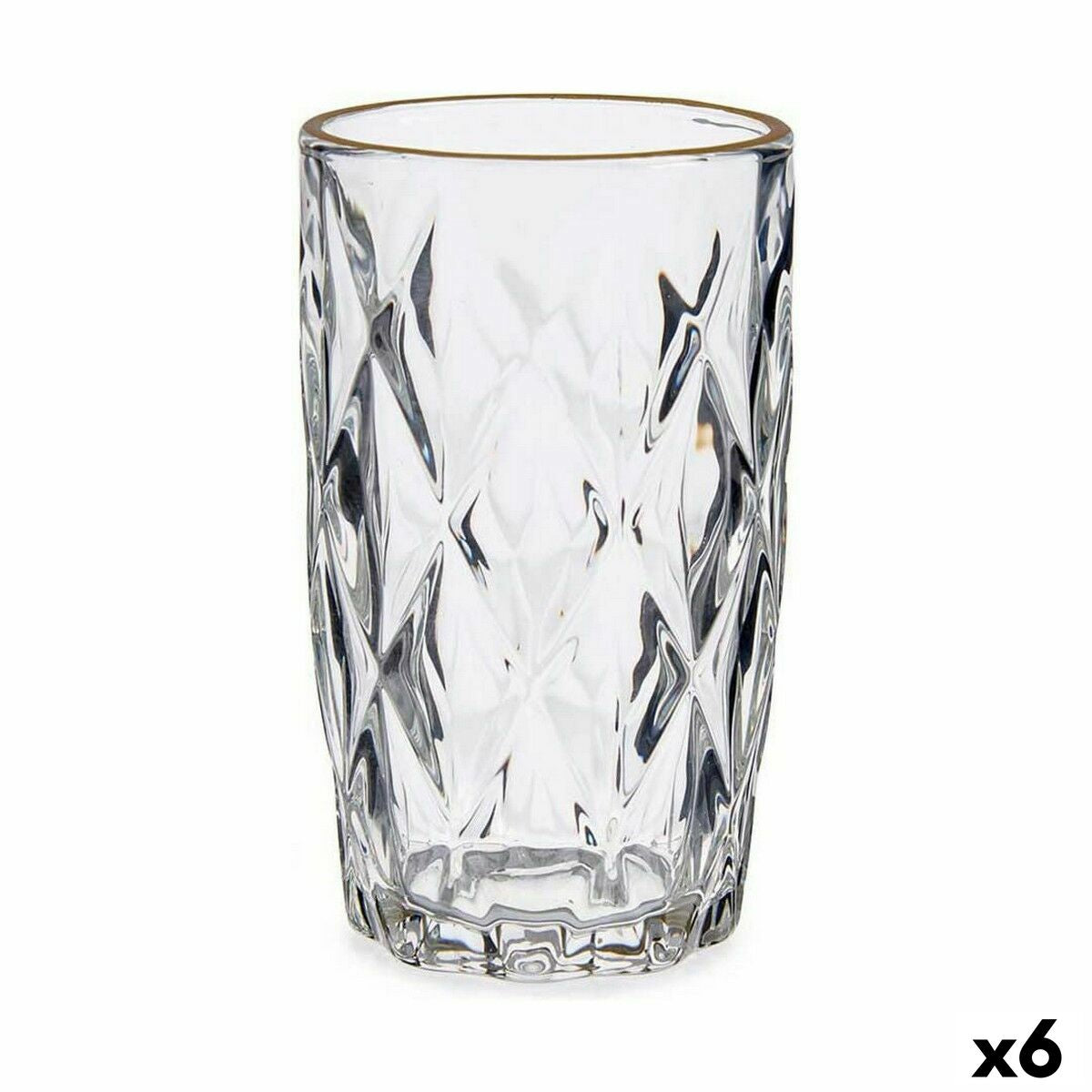 Glass Golden Transparent Glass 6 Units (340 ml)