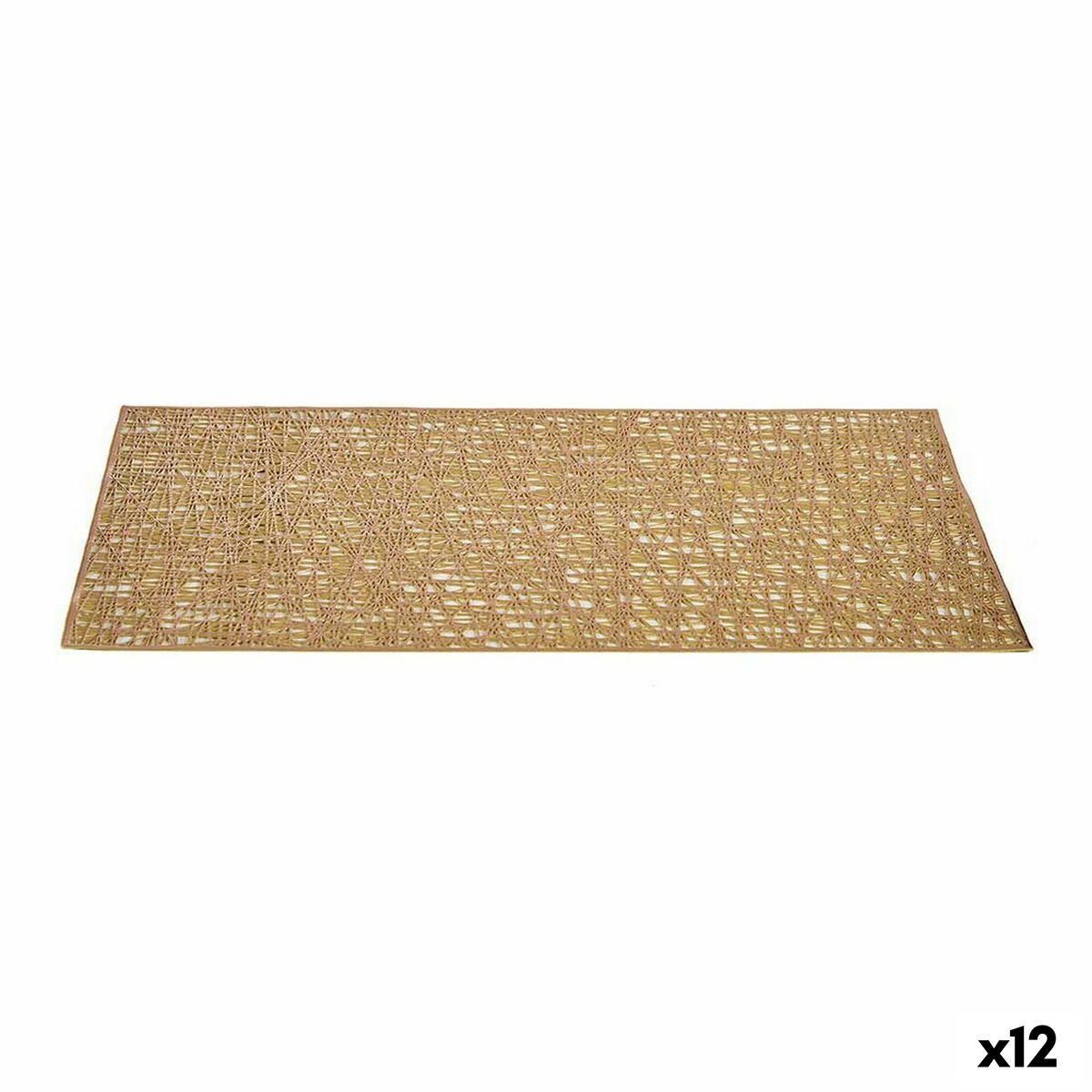 Placemat Gouden Plastic (45 x 0,01 x 30 cm) (12 Stuks)