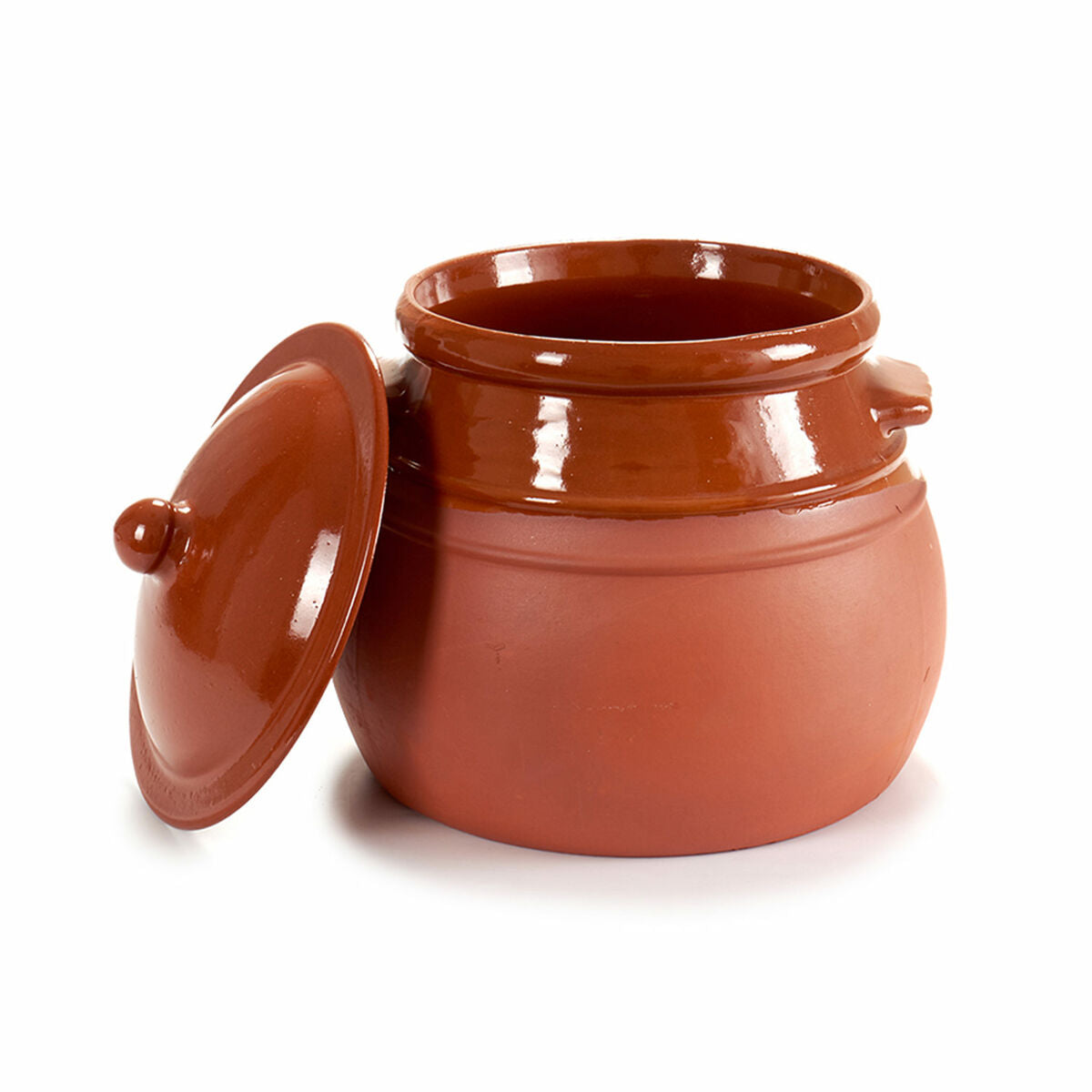 Casserole with Lid Baked clay 4,5 L 25 x 27 x 25 cm (2 Units)