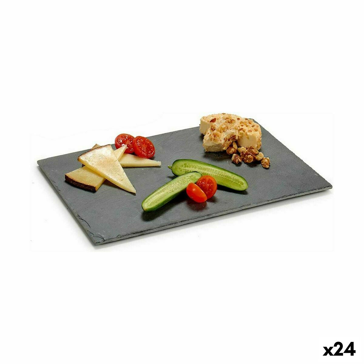 Plateau apéritif Noir Ardoise 30 x 0,5 x 20 cm (24 Unités)