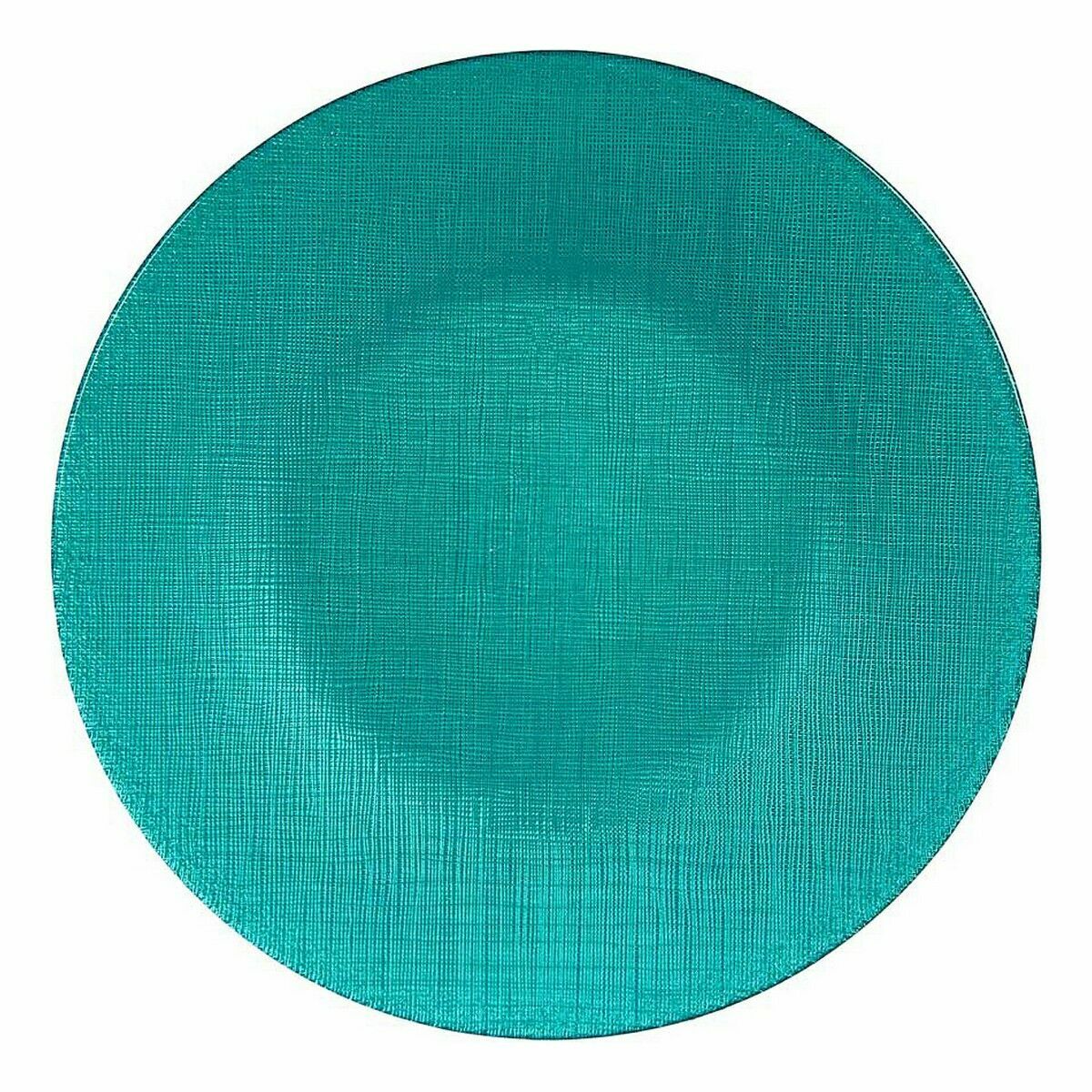 Assiette plate Turquoise verre 27,5 x 2 x 27,5 cm (6 Unités)