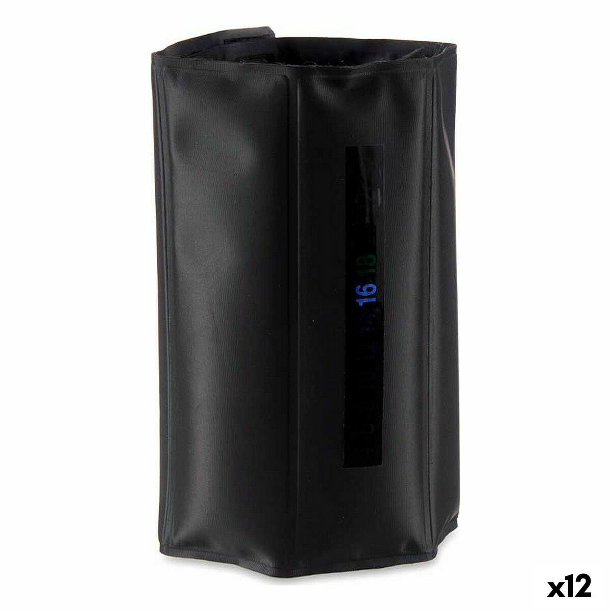 Wijnfleskoeler Thermometer Zwart Polyester PVC (12 Stuks)