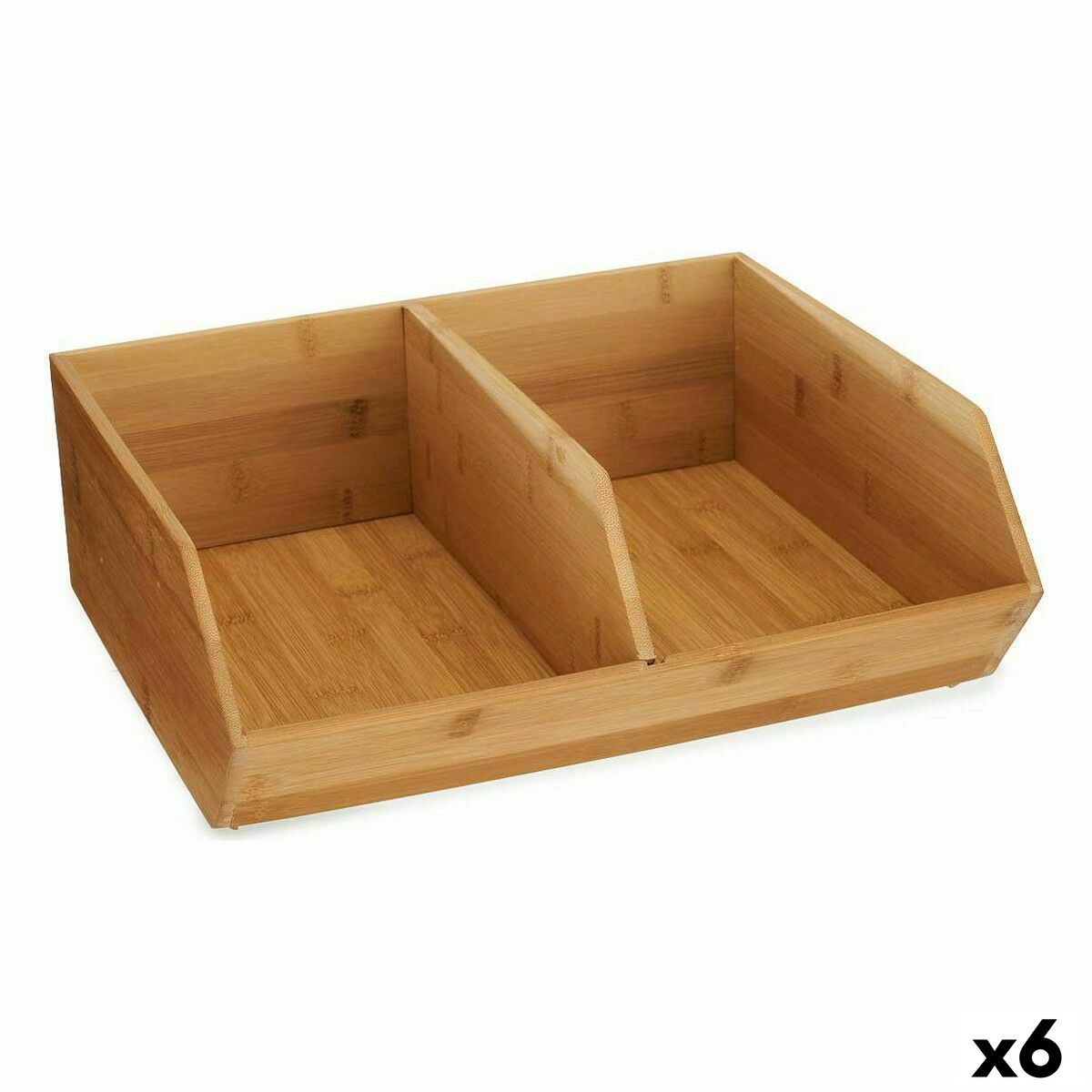 Opstapelbare opbergbox Bamboe 34,5 x 13 x 31 cm (6 Stuks)