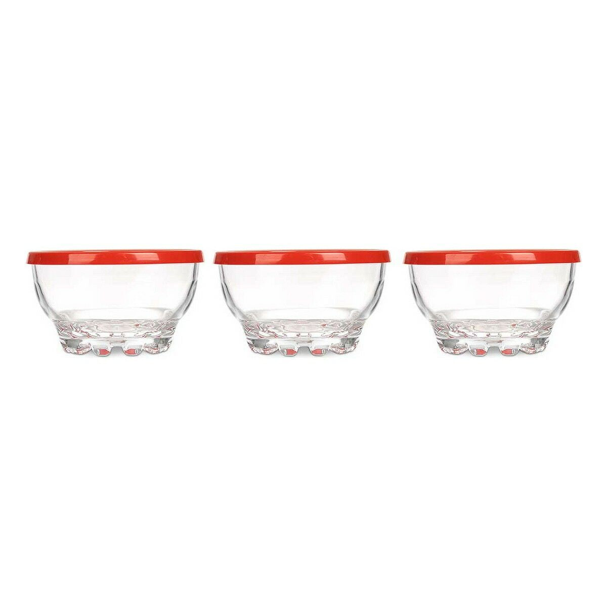 Set de Bols Karaman Rouge Transparent verre Polyéthylène Ø 10,5 cm 275 ml (8 Unités)