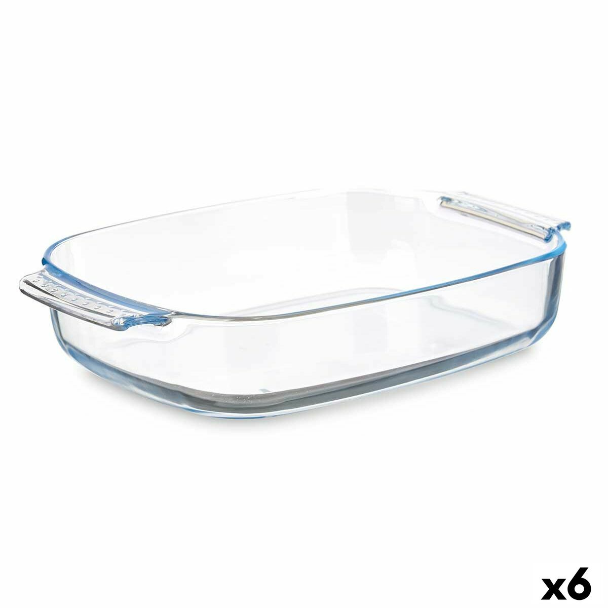 Serveerschaal Met handvatten Transparant Borosilicaatglas 3,8 L 38 x 6,5 x 25,4 cm (6 Stuks)