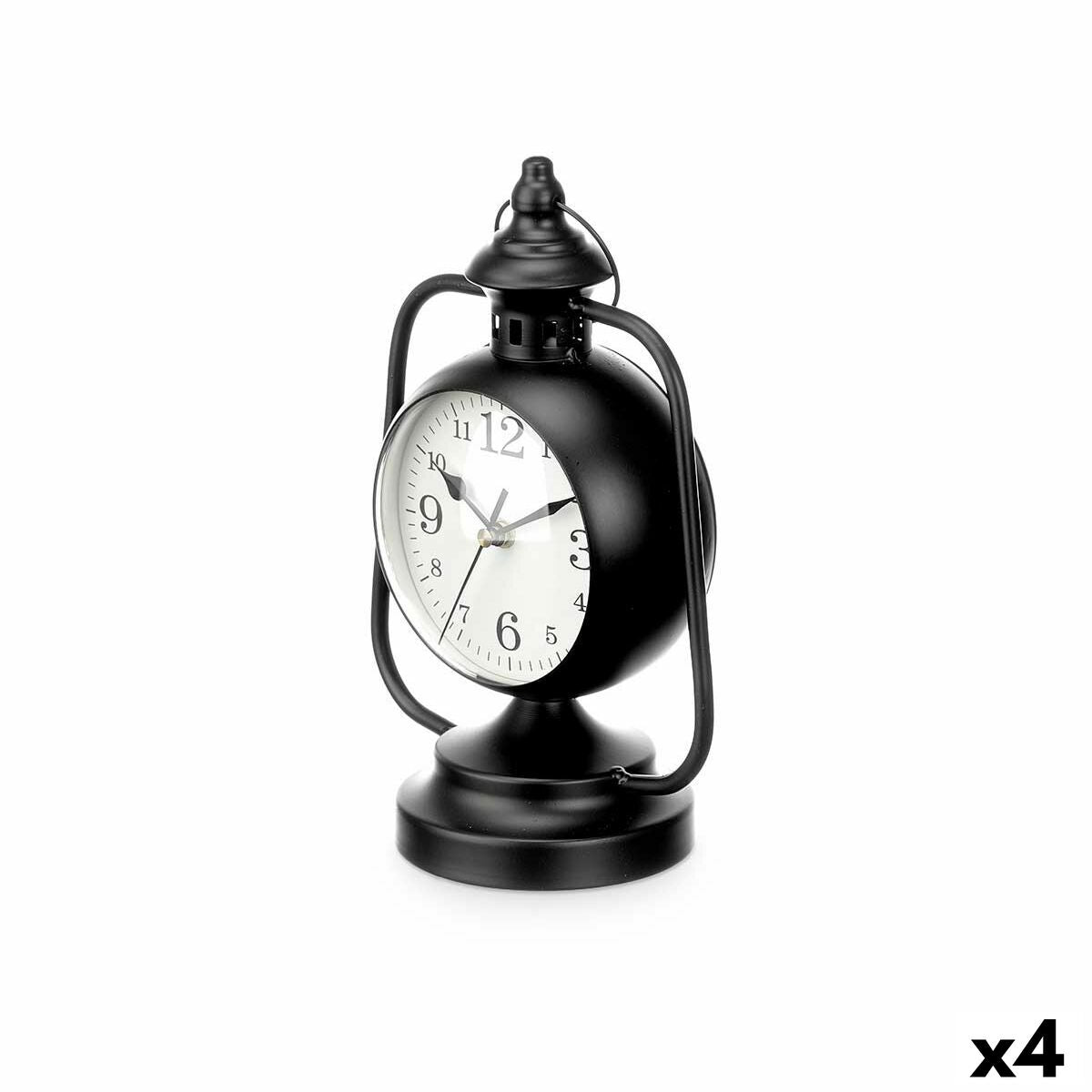 Horloge de table Lampe Noir Métal 17 x 25 x 11,3 cm (4 Unités)