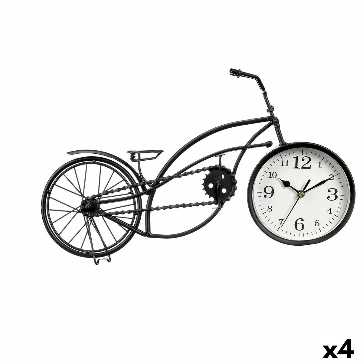 Horloge de table Bicyclette Noir Métal 42 x 24 x 10 cm (4 Unités)