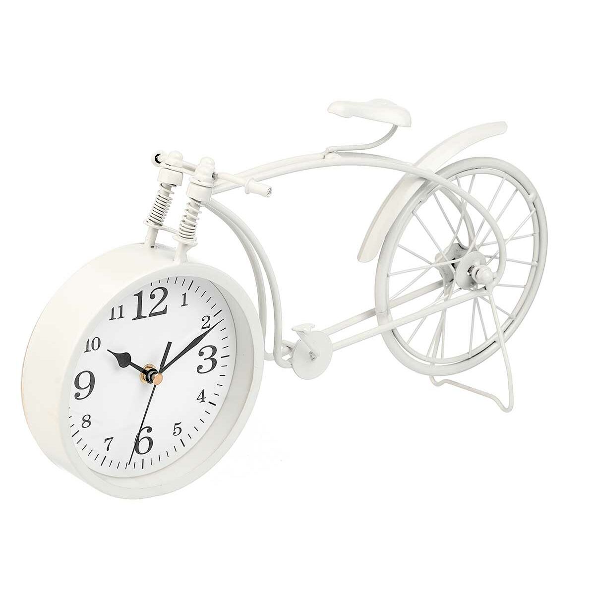 Horloge de table Bicyclette Blanc Métal 38 x 20 x 4 cm (4 Unités)