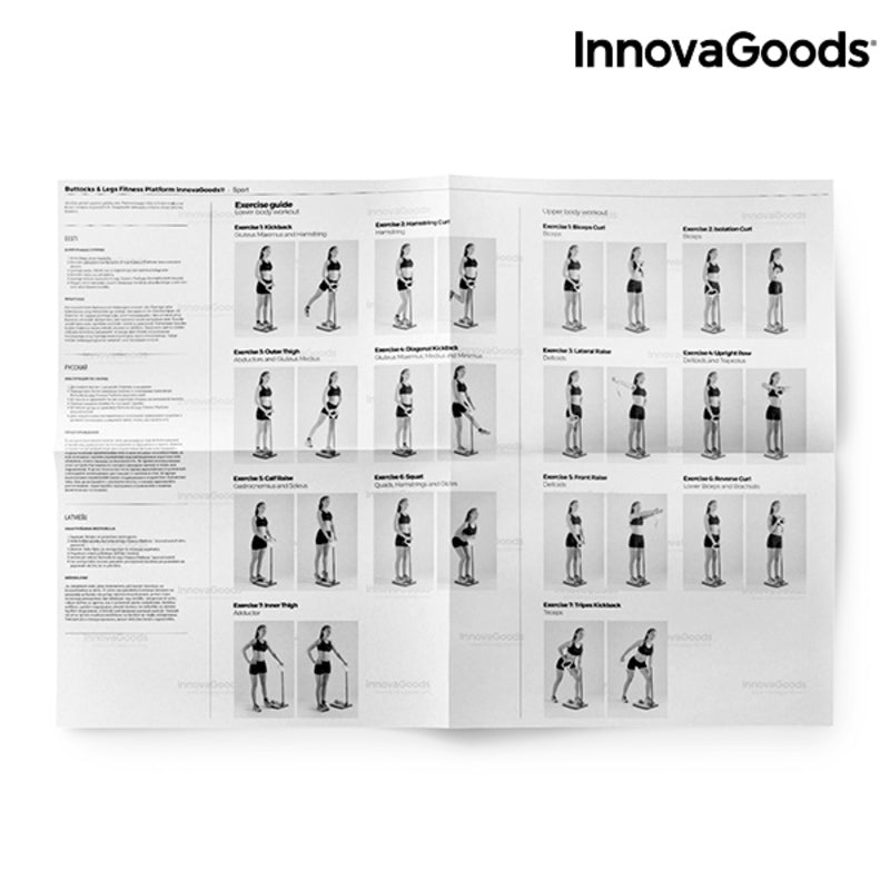 Fitnessplatform voor Bil- en Beenspieren met Oefeningengids InnovaGoods