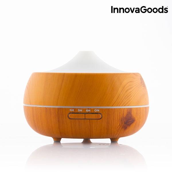 Humidificateur à Diffuseur d'Arômes avec LED Multicolore Wooden-Effect InnovaGoods