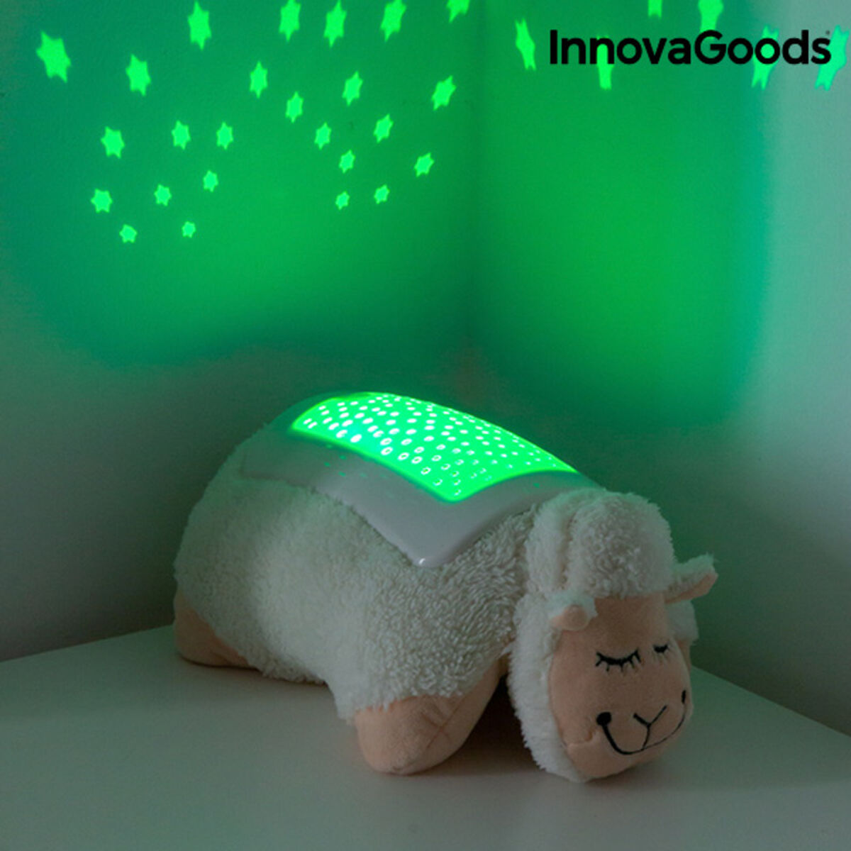 Knuffelschaap met LED Projector InnovaGoods