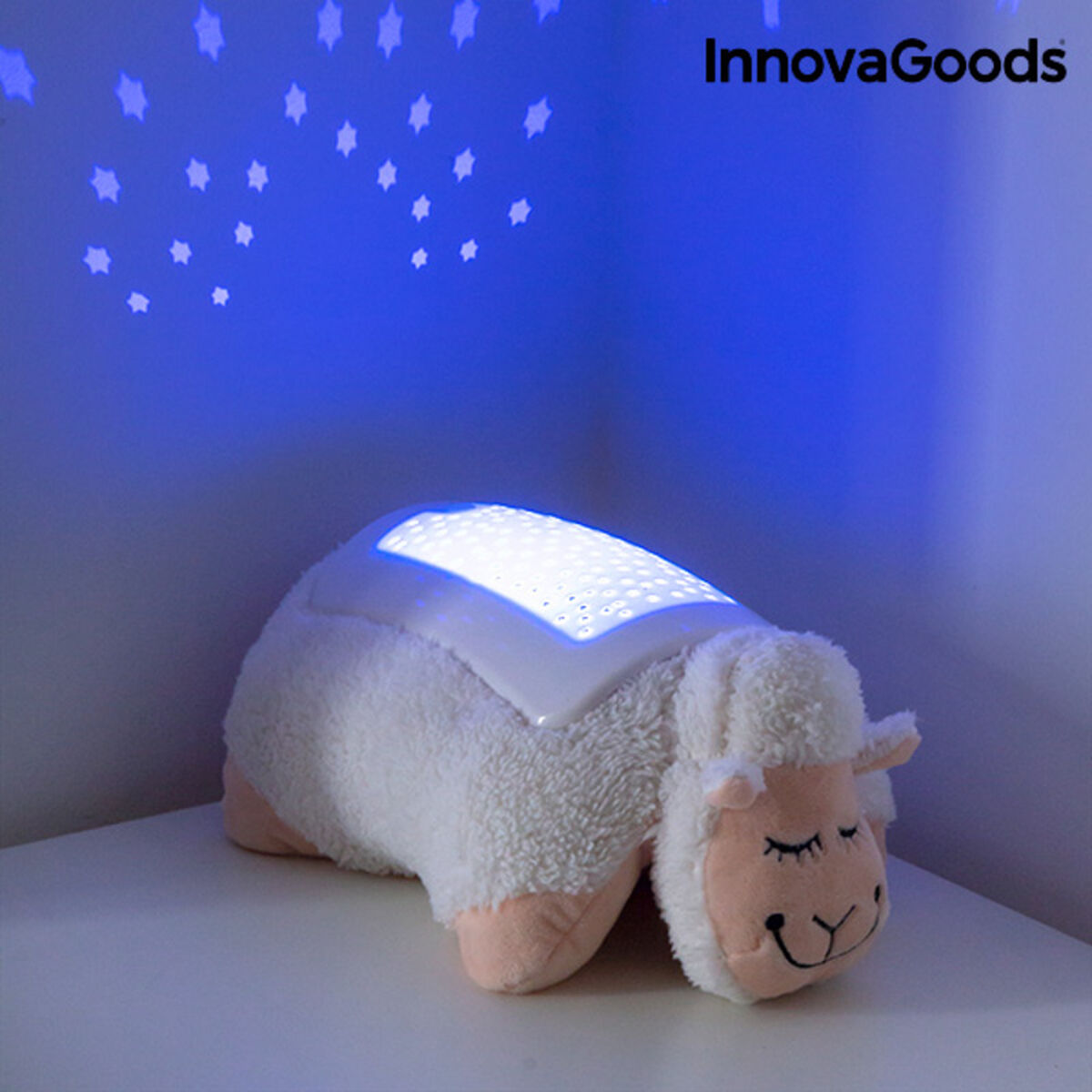 Knuffelschaap met LED Projector InnovaGoods